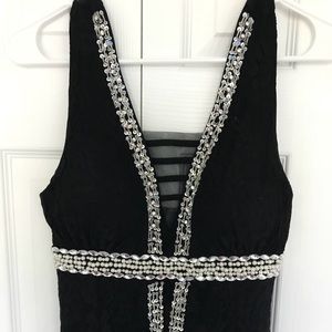 Formal black lace gown